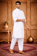 FM - White Pathani  Suit For Men fabmade