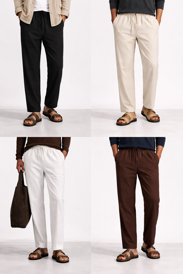 Men’s Premium Linen Pajama Combo – Pack of 4