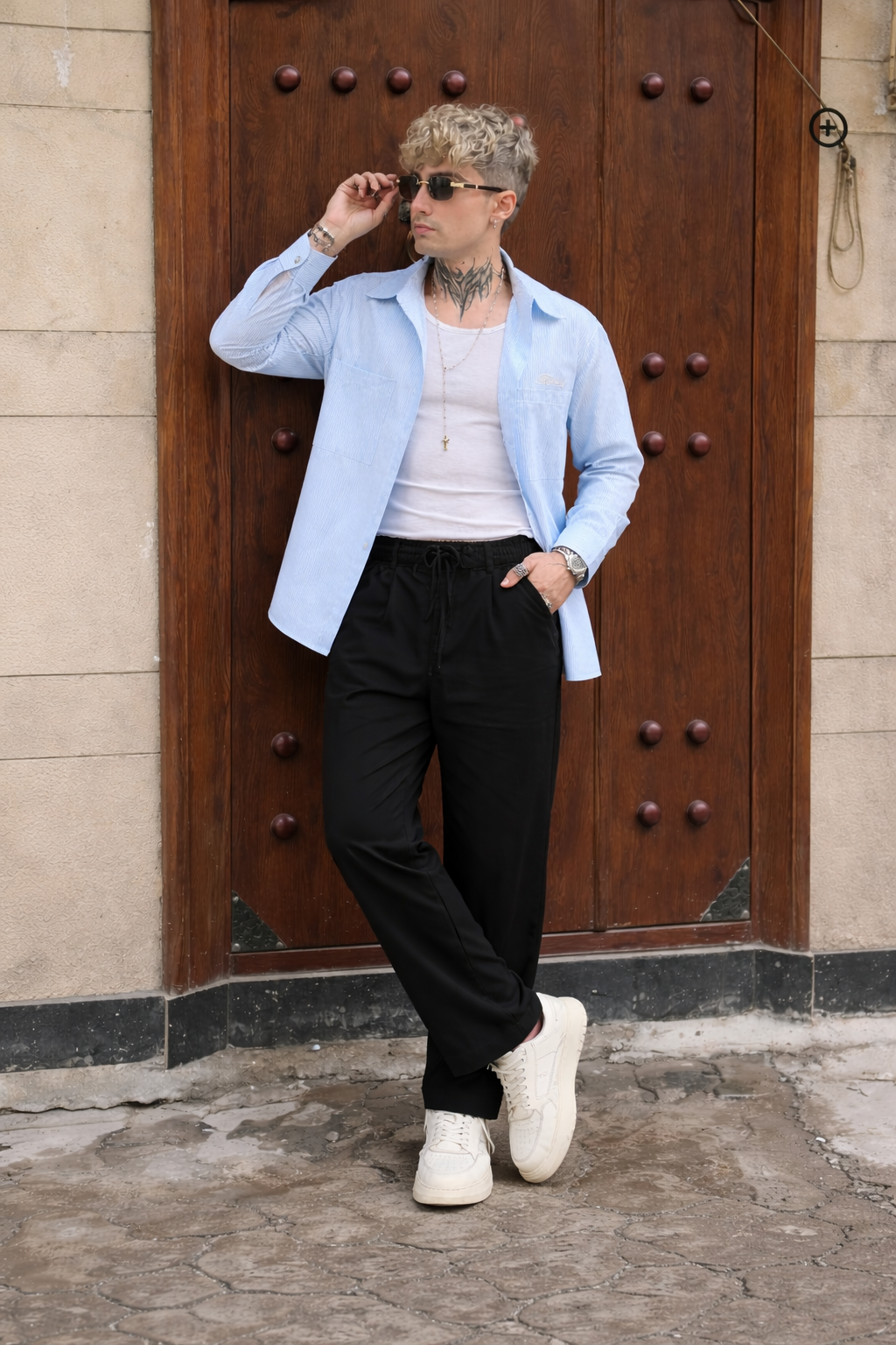 White Black Combo Men Pajama