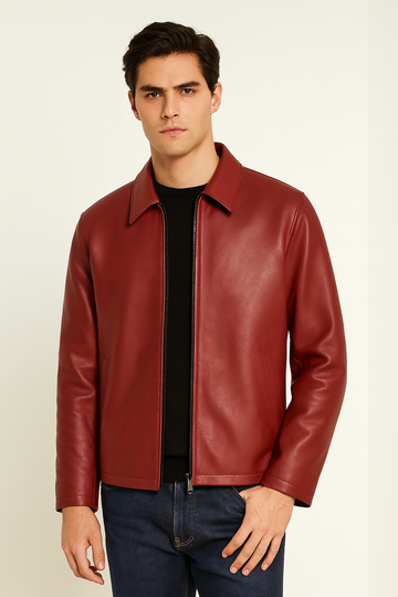 Cherry Luxe Leather Jacket for Men