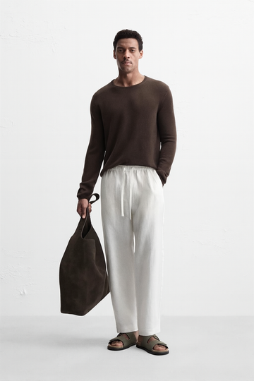 Men’s White Loose Fit Cotton Pajama