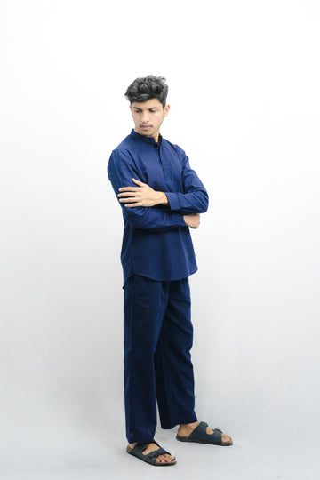 Linen Co-ord Set – Navy Blue
