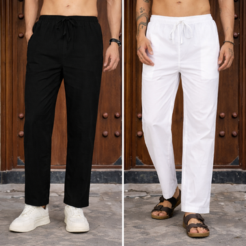 White Black Combo Men Pajama
