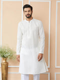 Off White Chanderi Silk Kurta - Fabmade
