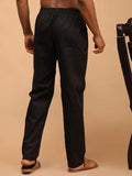 Men's Khaki & Black Cotton Pyjama Combo - Fabmade