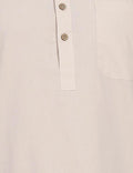 FM - Beige Cotton Linen Pathani kurta with Salwar Fabmade