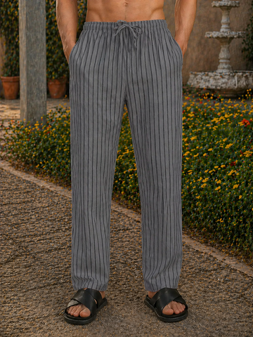 Fabmade Line grey Linen Cotton Pajama VE-2